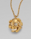Sparkling Swarovski crystals decorate this edgy skull and barnacle design on a link chain. Swarovski crystalsBrassLength, about 11½Pendant size, about 1Lobster clasp closureMade in Italy