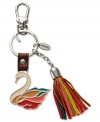 Opt for something original with this colorful keychain from Fossil. Leather and enamel charms dangle gracefully from a signature-embossed key ring that makes a decorative accent clipped to a beltloop or handbag.
