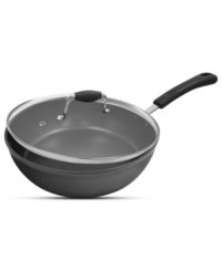 A smart, deep design is perfect for conquering a wide variety of dishes, from family-size meals to dinner for two. Pairing heavy-forged aluminum with stainless steel, this covered sauté pan demonstrates incredible heat conduction for even, perfect results. A nonstick, dishwasher-safe construction takes the hassle right out of cooking & cleanup. Lifetime warranty. A smart, deep design is perfect for conquering a wide variety of dishes, from family-size meals to dinner for two. Pairing heavy-forged aluminum with stainless steel, this covered sauté pan demonstrates incredible heat conduction for even, perfect results. A nonstick, dishwasher-safe construction takes the hassle right out of cooking & cleanup. Lifetime warranty.