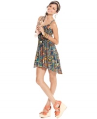 Material Girl joins a lively print with trend-right, asymmetrical design -- and produces a technicolor dress that's perfect for strolling the streets of your favorite destination! Material Girl joins a lively print with trend-right, asymmetrical design -- and produces a technicolor dress that's perfect for strolling the streets of your favorite destination!