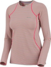 Columbia Women's Baselayer Midweight Long Sleeve Stripe Top, Bright Rose Multi, Medium