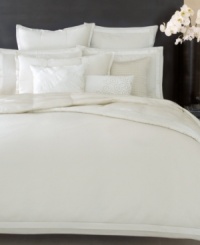 A tonal spiral design is exquisitely embroidered in this White Gold decorative pillow from Donna Karan for a modern addition to the White Gold bedding ensemble. A tonal spiral design is exquisitely embroidered in this White Gold decorative pillow from Donna Karan for a modern addition to the White Gold bedding ensemble.
