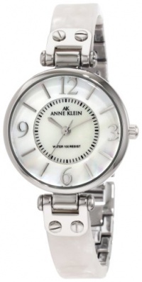 Anne Klein Women's 10/9843MPIV Ivory Marbleized Resin Bangle Silver-Tone Bangle Watch Anne Klein Women's 10/9843MPIV Ivory Marbleized Resin Bangle Silver-Tone Bangle Watch