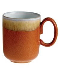 A rustic two-tone glaze and rounded base that's perfect for cupping ensure the Double Dip mug warms up decor and drinker alike. Oven- and microwave-safe stoneware makes it quick and easy to reheat hot cocoa, coffee or soup. A rustic two-tone glaze and rounded base that's perfect for cupping ensure the Double Dip mug warms up decor and drinker alike. Oven- and microwave-safe stoneware makes it quick and easy to reheat hot cocoa, coffee or soup.