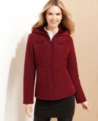 Corduroy trim adds an especially cute touch to Esprit's quilted barn jacket. Wear this topper alone on warmer days or try it underneath an overcoat when the weather's extra chilly! Corduroy trim adds an especially cute touch to Esprit's quilted barn jacket. Wear this topper alone on warmer days or try it underneath an overcoat when the weather's extra chilly!