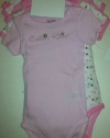 Calvin Klein ~ 5 Pk. PINK Pastel Prints ~ Onesies 0-3 Months