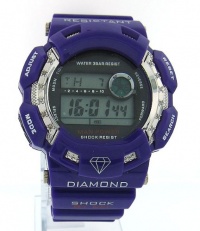 King Master Men's KM-7 Purple Digital Diamond Shock Style Watch King Master Men's KM-7 Purple Digital Diamond Shock Style Watch