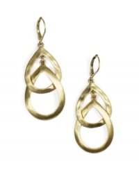 Double up on style with these geometric double hoop earrings from Jones New York. Crafted from gold-plated mixed metal. Approximate drop: 1-1/2 inches. Double up on style with these geometric double hoop earrings from Jones New York. Crafted from gold-plated mixed metal. Approximate drop: 1-1/2 inches.