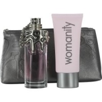 THIERRY MUGLER WOMANITY by Thierry Mugler SET-EAU DE PARFUM REFILLABLE SPRAY 1.7 OZ & BODY MILK 3.3 OZ & CLUTCH for WOMEN