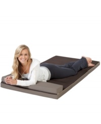 Ready for anything! Featuring 3 of soft foam for incredible comfort, the Homedics Crash Pad is great as an extra bed for guests, TV watching or gaming, camping, dorm rooms, playrooms, and more! Featuring a built-in headrest and handy carrying strap. Folds for compact, easy storage. Durable vinyl bottom. Ready for anything! Featuring 3 of soft foam for incredible comfort, the Homedics Crash Pad is great as an extra bed for guests, TV watching or gaming, camping, dorm rooms, playrooms, and more! Featuring a built-in headrest and handy carrying strap. Folds for compact, easy storage. Durable vinyl bottom.