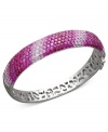 Perfect your look in pink! Balissima by Effy Collection's totally stylish bangle features shades of round-cut pink sapphires (12-3/4 ct. t.w.) set in sterling silver. Approximate diameter: 2-1/2 inches.
