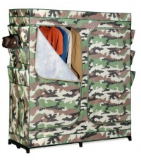 Honey-Can-Do WRD-01518 60-Inch Wide Double Door Storage Closet with Shoe Organizer, Camouflage Honey-Can-Do WRD-01518 60-Inch Wide Double Door Storage Closet with Shoe Organizer, Camouflage