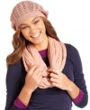 Top off your cold weather ensemble with this  chic slouchy hat from American rag that features an elegant open knit design. Pairs perfectly with puffer jackets or long wool coats.