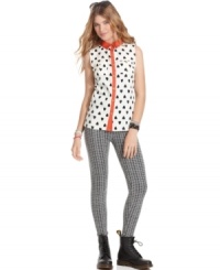 Eye-catching houndstooth print equips these leggings from American Rag with ultra-edgy style. Eye-catching houndstooth print equips these leggings from American Rag with ultra-edgy style.