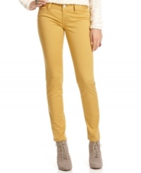 Step into color this season with American Rag's 2058 Short Twill skinny pants! Featured in a warm yellow hue, these pants totally bring your neutral-tone knits to life! Step into color this season with American Rag's 2058 Short Twill skinny pants! Featured in a warm yellow hue, these pants totally bring your neutral-tone knits to life!
