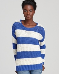 A Joie sweater tackles the rugby stripe in a warm waffle knit. Whether paired with leggings or jeans, the ball is in your court. A Joie sweater tackles the rugby stripe in a warm waffle knit. Whether paired with leggings or jeans, the ball is in your court.