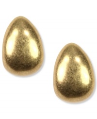 For a timeless style, complete your look with Jones New York's rounded hoop earrings. Crafted in worn gold tone mixed metal. Clip-on backing for non-pierced ears. Approximate drop: 1 inch. For a timeless style, complete your look with Jones New York's rounded hoop earrings. Crafted in worn gold tone mixed metal. Clip-on backing for non-pierced ears. Approximate drop: 1 inch.