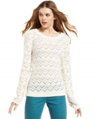 Pointelle-knit design makes this American Rag sweater one of the season's it knits! Pointelle-knit design makes this American Rag sweater one of the season's it knits!