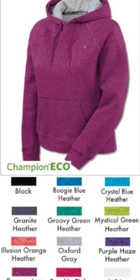 Champion Women's Eco Fleece Hoodie, Black, Medium