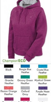 Champion Women's Eco Fleece Hoodie, Black, Medium Champion Women's Eco Fleece Hoodie, Black, Medium