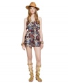 Jump onto one of the season's hottest trends with Bar III's printed romper-- it's super-cute for the season!