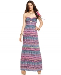 Meet your summer closet's new bestie! From the rich, cultural print to the front and back cutouts, this strapless maxi dress from Angie nails carefree street style! Meet your summer closet's new bestie! From the rich, cultural print to the front and back cutouts, this strapless maxi dress from Angie nails carefree street style!