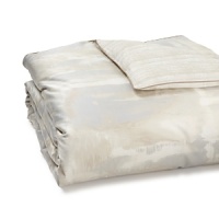 Cozy up to the ethereal abstract print rendered in ivory, blue and metallic neutrals on this HUGO BOSS duvet cover. The reverse side boasts an abstract print in warm shades of beige. Cozy up to the ethereal abstract print rendered in ivory, blue and metallic neutrals on this HUGO BOSS duvet cover. The reverse side boasts an abstract print in warm shades of beige.