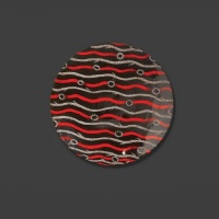 Howard Elliott 25046 Black Lacquer w/ Textured Red & Silver Accents Wall Art Howard Elliott 25046 Black Lacquer w/ Textured Red & Silver Accents Wall Art