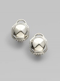 From the Venus Collection. From the Silver Rocks Collection. A simply chic style with a 14k gold post. Sterling silver Width, about ½ Omega back with 14k gold post Imported From the Venus Collection. From the Silver Rocks Collection. A simply chic style with a 14k gold post. Sterling silver Width, about ½ Omega back with 14k gold post Imported