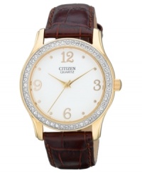 A casual timepiece given an elegant makeover with Swarovski crystals from Citizen's Quartz collection. A casual timepiece given an elegant makeover with Swarovski crystals from Citizen's Quartz collection.