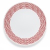 Q Squared's dinner plates complement the main course with a delightful dotted border in an indulgent red hue.