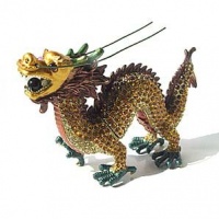 Chinese Dragon Box Swarovski Crystals 24k Gold Jewelry, Trinket or Pill Box Figurine Chinese Dragon Box Swarovski Crystals 24k Gold Jewelry, Trinket or Pill Box Figurine