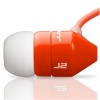 JBuds J2 Premium Hi-FI Noise Isolating Earbuds Style Headphones (Red/White)