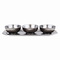 Juliska Pewter Tray & 3 Bowls Hostess Set Juliska Pewter Tray & 3 Bowls Hostess Set