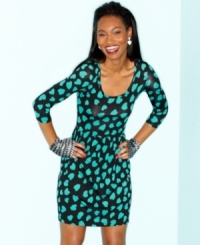 Have a heart! BeBop's three-quarter sleeve dress flaunts a print you're sure to love. Style the dress with fun accessories for a look that has punch. Have a heart! BeBop's three-quarter sleeve dress flaunts a print you're sure to love. Style the dress with fun accessories for a look that has punch.