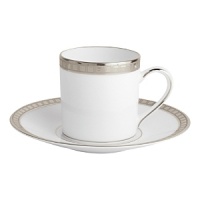 Beautiful, white Limoges porcelain with a dynamic platinum border, the geometric motif of the Athena collection creates a dimensional and graphic appearance. Also available with gold border. Beautiful, white Limoges porcelain with a dynamic platinum border, the geometric motif of the Athena collection creates a dimensional and graphic appearance. Also available with gold border.
