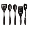 Protect your non-stick cookware with the OXO GOOD GRIPS 5 Piece Nylon Tools Set. Oversized heads, sturdy necks, added length and comfortable grips set these tools apart. The set includes your everyday favorites: Square Turner, Lasagne Turner, Spoon, Slotted Spoon and Spaghetti Server. Each tool features a durable, over-sized nylon head that is heat resistant and wont scratch your non-stick cookware. The utensils have extra-long necks for better reach and their soft handle nestles comfortably in your hand. The utensils are all dishwasher safe; not recommended for use in microwave.