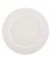 Elegance comes easy with this round platter from kate spade new york's Fair Harbor white dinnerware--perfect for roast chicken or grilled steak. Durable stoneware in a milky white hue is half glazed, half matte and totally timeless.