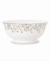 An instant classic from kate spade new york, this Gardner Street Platinum serving bowl exudes contemporary elegance. Stems of platinum foliage flourish on fine white bone china, creating a stylized two-tone floral motif to freshen up your formal table.