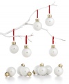 Sugar coat it. Small but mighty festive, these Martha Stewart Collection mini ornaments combine silver glass with what looks like a sugary candy shell.