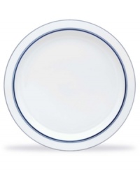 Named for a trendy Copenhagen neighborhood but designed with timeless style, the Christianshavn Blue salad plate features a double band of navy in pristine white porcelain. From Dansk. Named for a trendy Copenhagen neighborhood but designed with timeless style, the Christianshavn Blue salad plate features a double band of navy in pristine white porcelain. From Dansk.