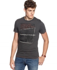 Earn your style stripes with this graphic t-shirt from Kenneth Cole Reaction. Earn your style stripes with this graphic t-shirt from Kenneth Cole Reaction.