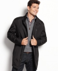 Style stays sleek and you'll stay warm with this double-closure jacket from Marc New York. Style stays sleek and you'll stay warm with this double-closure jacket from Marc New York.