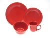 Certified International Metro 16-Piece Dinnerware Set, Red, Set of 4