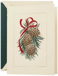 Crane & Co. Hand Engraved Pinecones Swag Holiday Card (KN9211V) Crane & Co. Hand Engraved Pinecones Swag Holiday Card (KN9211V)