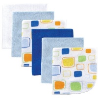 Luvable Friends 6 Pack Washcloths, Blue Luvable Friends 6 Pack Washcloths, Blue