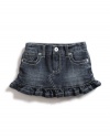 GUESS Kids Girls Denim Flip Skort, MEDIUM STONE (3T)