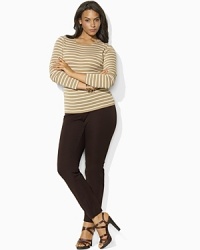 Crafted from the softest cotton jersey, an iconic long-sleeved tee is lent a chic touch with sleek stripes and Ralph Lauren's signature embroidered monogram. Crafted from the softest cotton jersey, an iconic long-sleeved tee is lent a chic touch with sleek stripes and Ralph Lauren's signature embroidered monogram.