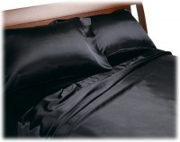 Divatex Home Fashions Royal Opulence Satin King Sheet Set, Black Divatex Home Fashions Royal Opulence Satin King Sheet Set, Black