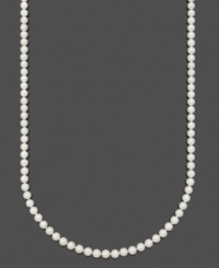 A timeless classic for every woman's accessory collection. This beautiful necklace by Belle de Mer features AA Akoya cultured pearls (6-1/2-7 mm) set in 14k gold. Approximate length: 36 inches. A timeless classic for every woman's accessory collection. This beautiful necklace by Belle de Mer features AA Akoya cultured pearls (6-1/2-7 mm) set in 14k gold. Approximate length: 36 inches.